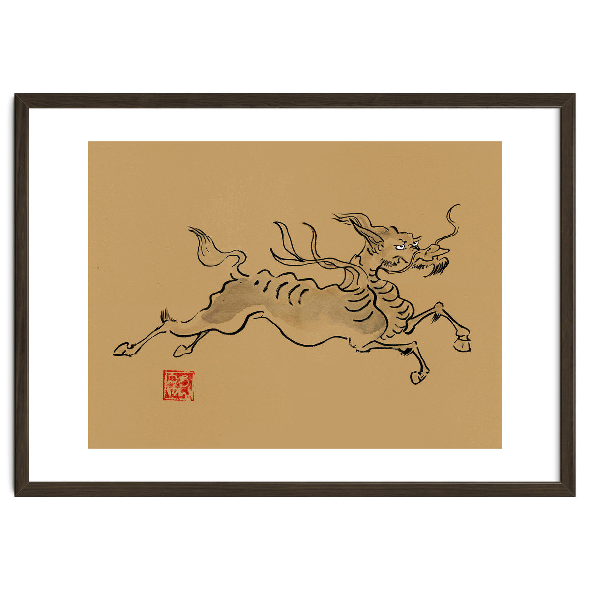 Kirin On Brown Paper