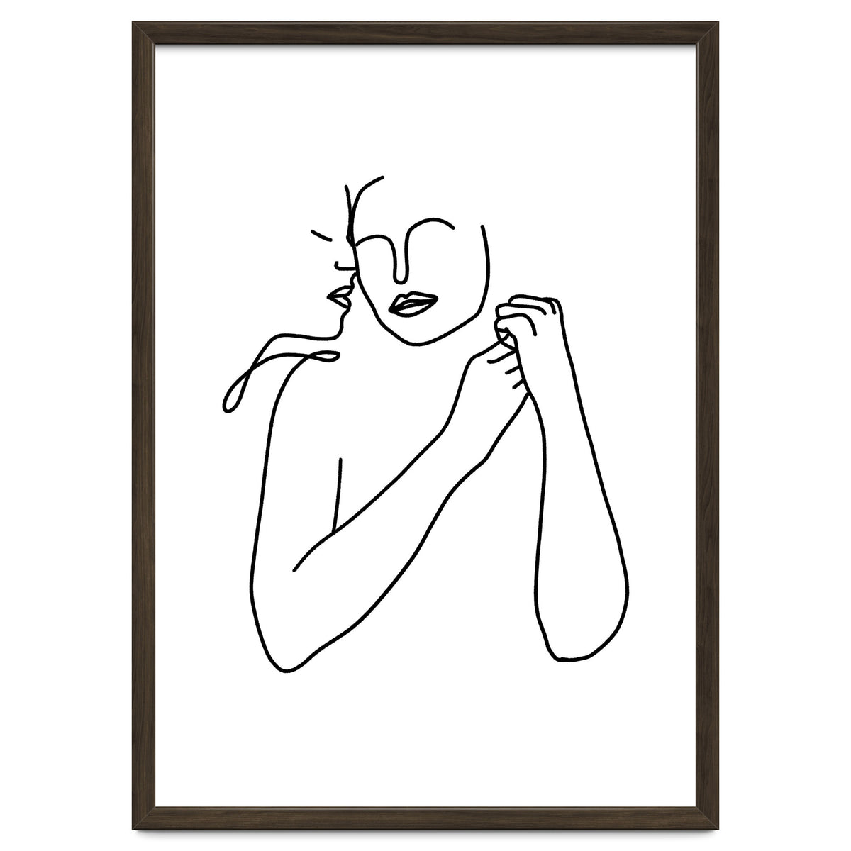 Eternally Connected, Abstract Line Art Love, Sketch Drawing Minimal, Eclectic Human Couple Connection Minimalism Concept