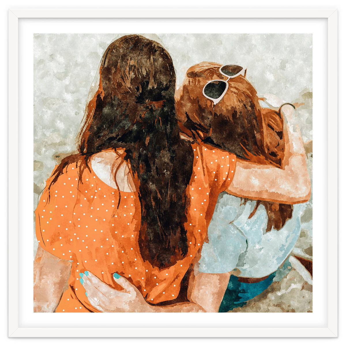 Soul Sisters | Modern Bohemian Friendship BFF Fashion | Friends Companion Summer Travel Painting