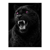 Black leopard with colorful eyes portrait (Print Only) thumbnail