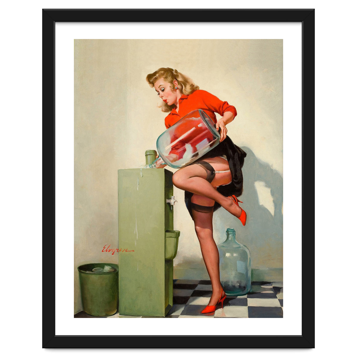 Pinup Sexy Water Cooler Girl