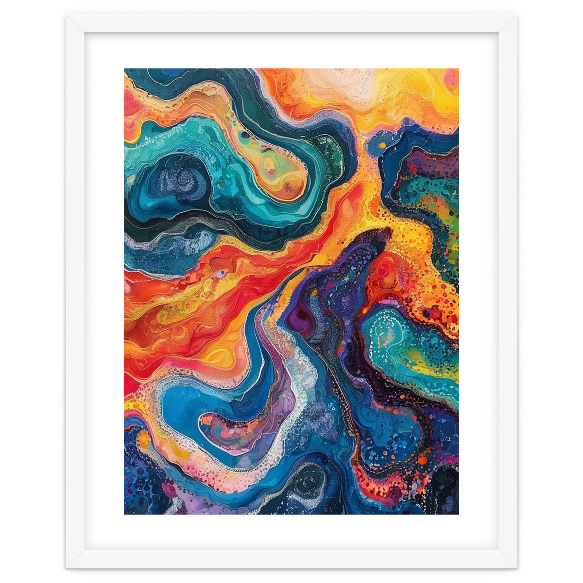 Vibrant Fluid Acrylic Pour Abstract Art