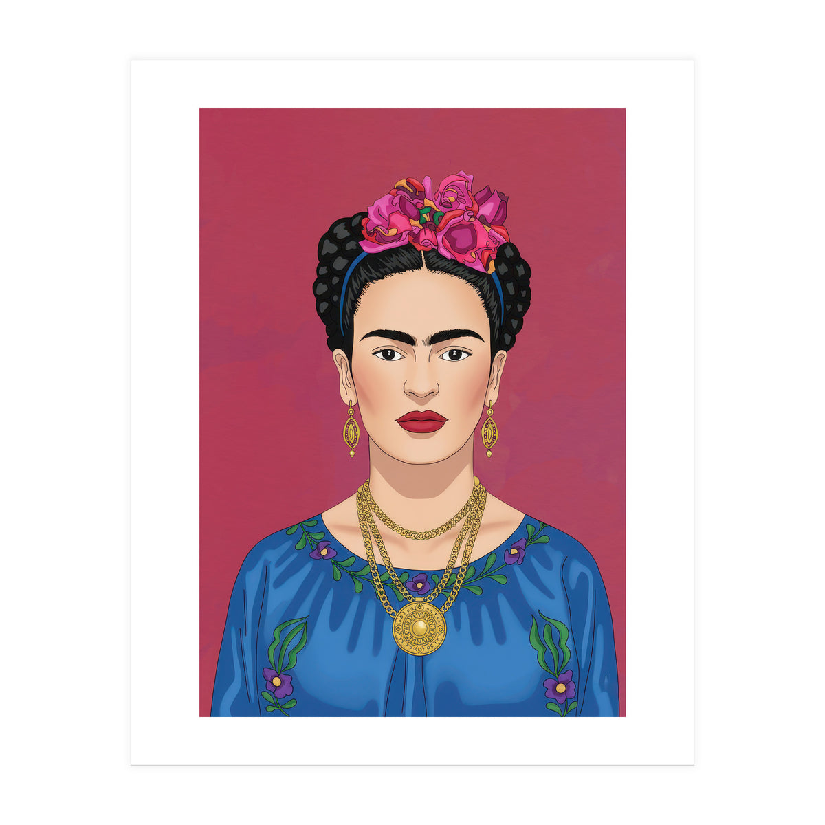 Frida Kahlo Portrait Illustration (Print Only)