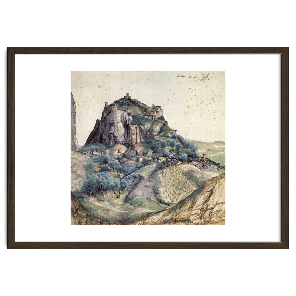 'Castle and Town of Arco', 1495, Watercolour on paper, 22,3 x 22,3 cm.