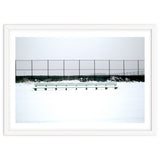 Bench with no people in snowy winter thumbnail