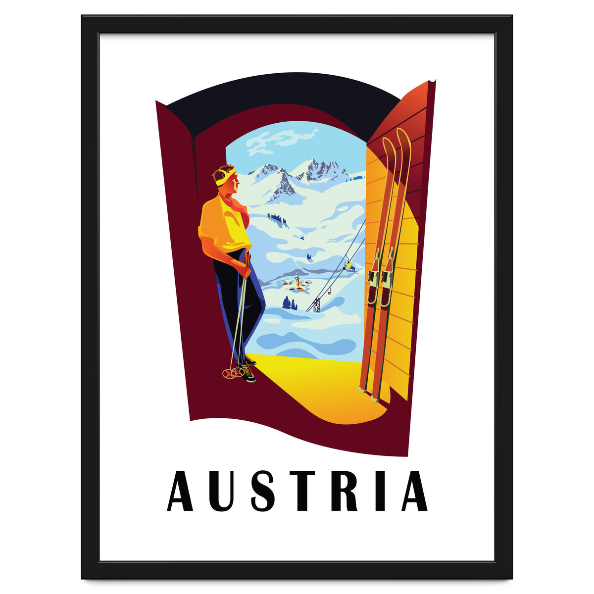 Austria Ski Track At The Door