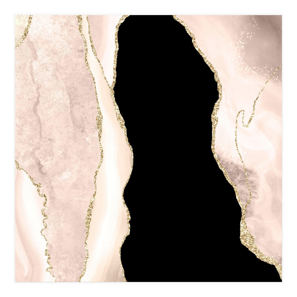 Ivory & Gold Agate Texture 02 (Print Only)