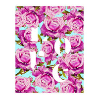 Love, Floral Typography Valentine's Graphic Design, Eclectic Modern Boho Botanical Rose Illustration (Print Only)