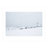 Benches along the pier on snow beach (Print Only) thumbnail