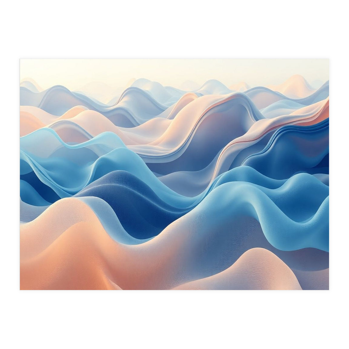 Ethereal Fluid Waves Abstract Art (Print Only)