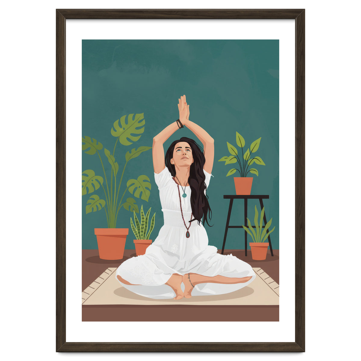 Serene Yoga Pose FitnessIllustration