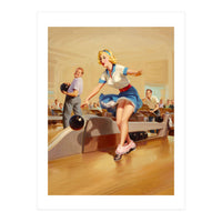 Sexy Pinup Girl On Bowling Incident (Print Only)