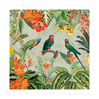 Exotic Parrots Jungle Landscape (Print Only)