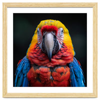 Close Up Portrait Of A Colorful Macaw Parrot