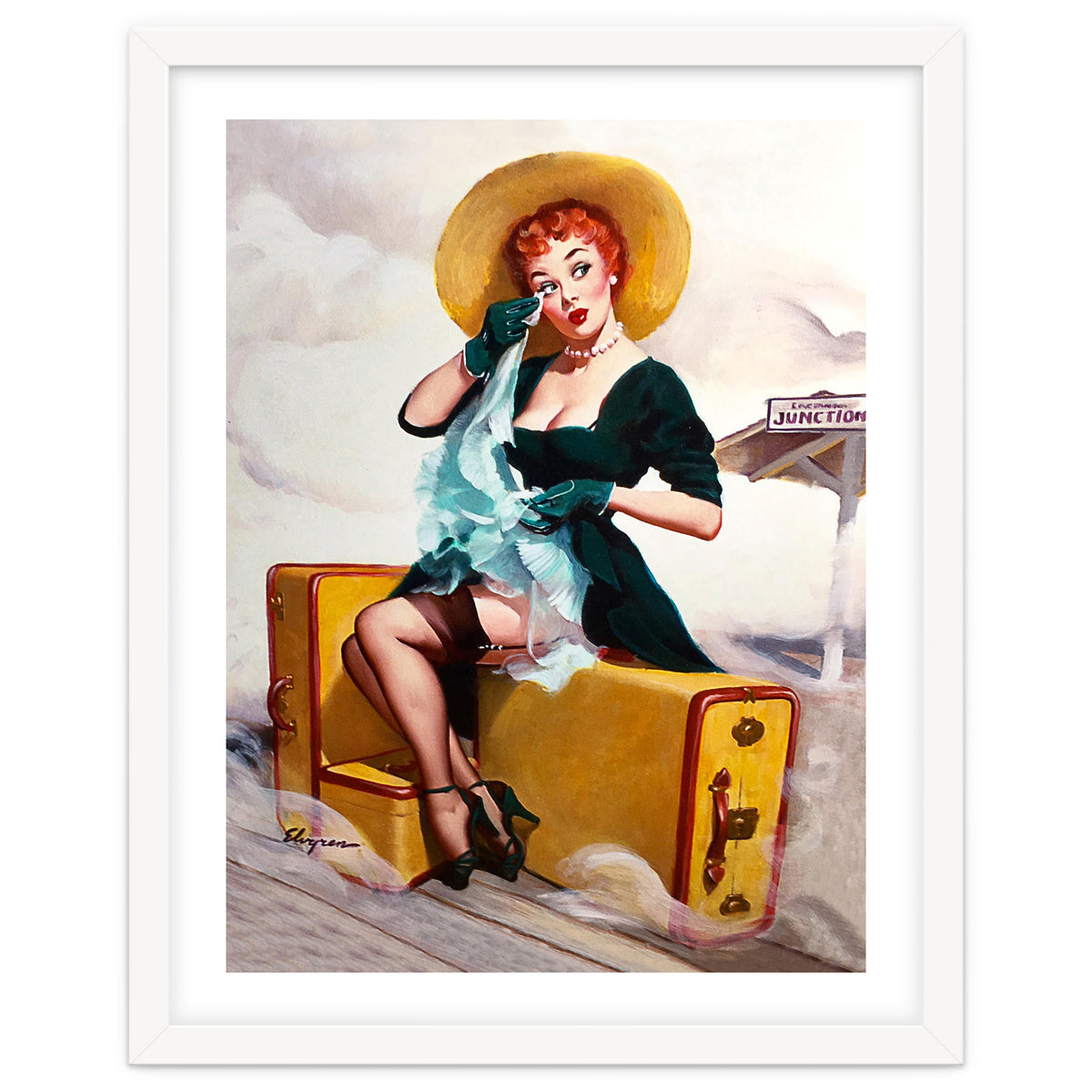 Pinup Sexy Girl Left At The Bus Station