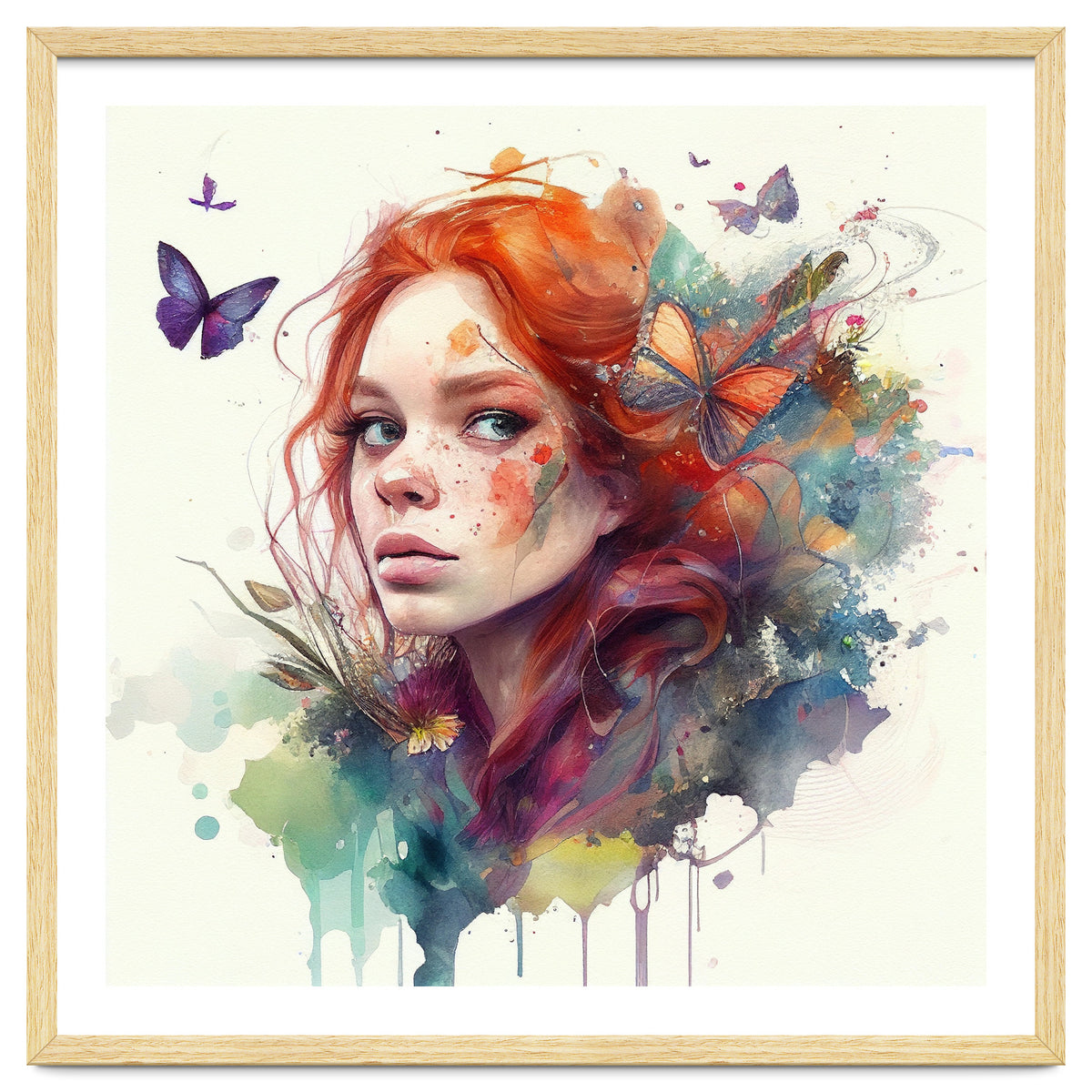 Red Hair Butterfly Glance