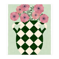 Checkered vase with anemones (Print Only)