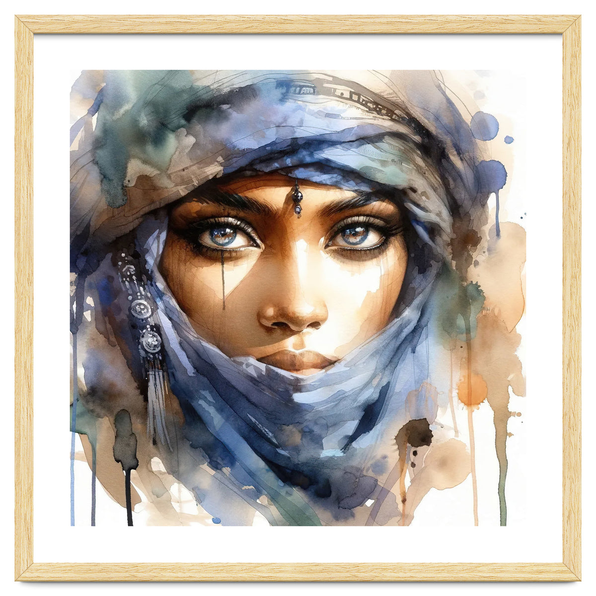 Blue Veil Tuareg Woman Portrait