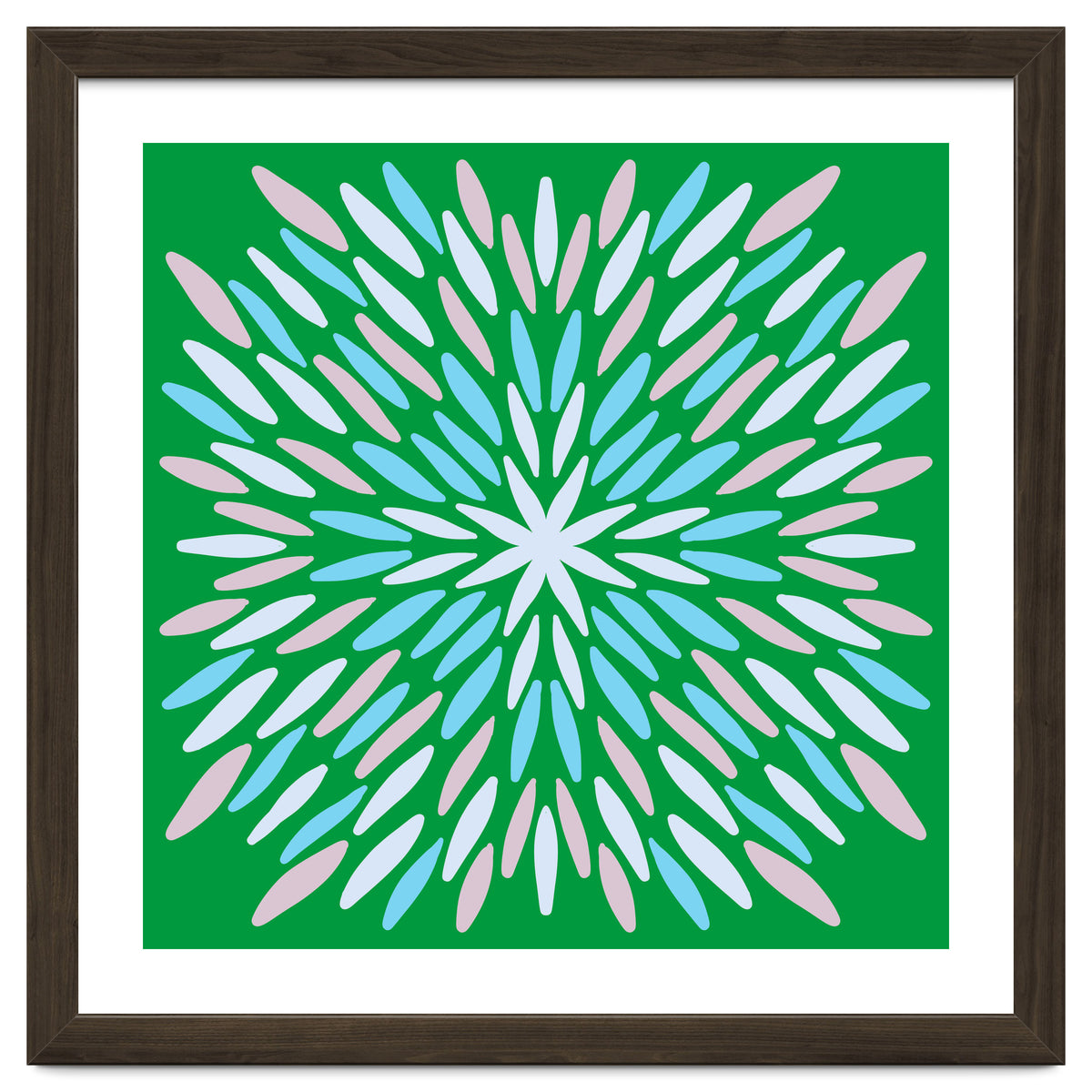 Petal Burst - green, blue, beige