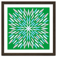 Petal Burst - green, blue, beige