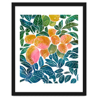 Lemons | Watercolor Modern Boho Botanical Painting | Pastel Summer Jungle Garden Juicy Fresh