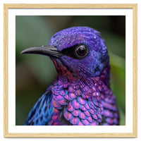 Vibrant Purple Bird With Water Droplets