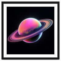 Neon Nebula Planet: Surreal Cosmic Illustration