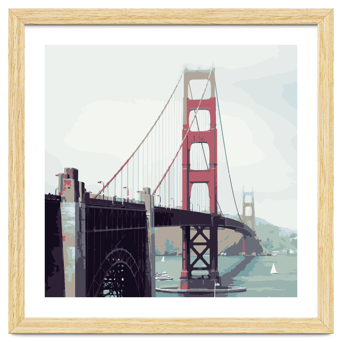 Golden Gate Watercolor Art