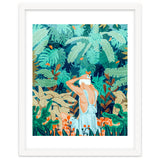 Backyard | Jungle Tropical Nature Painting | Botanical Plant Lady Banana Tree Garden Watercolor thumbnail