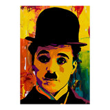 Charlie Chaplin Colorful Abstract Art (Print Only) thumbnail