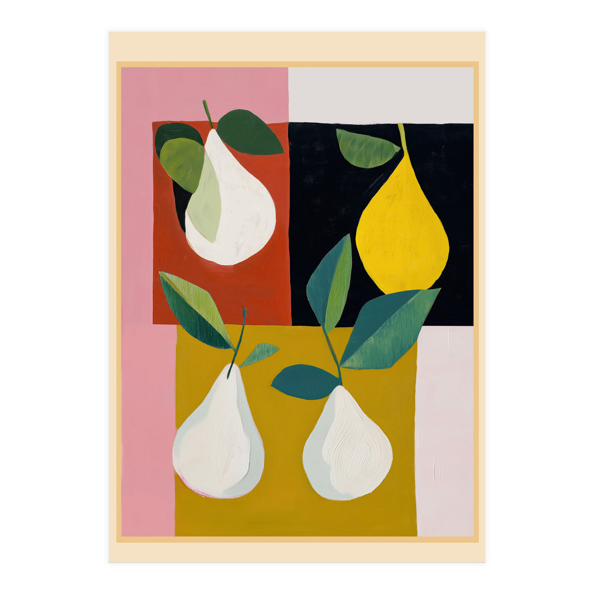 Modern Pears Still Life II (Print Only)