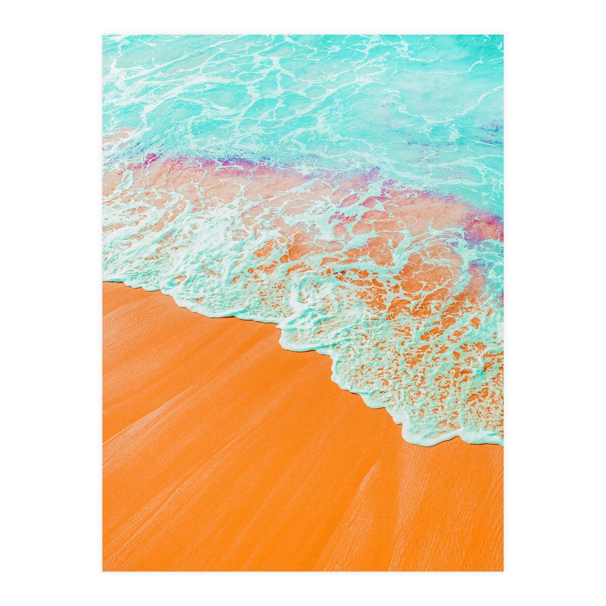 Coral Shore, Ocean Beach Photography, Summer Sea Sand Waves (Print Only)