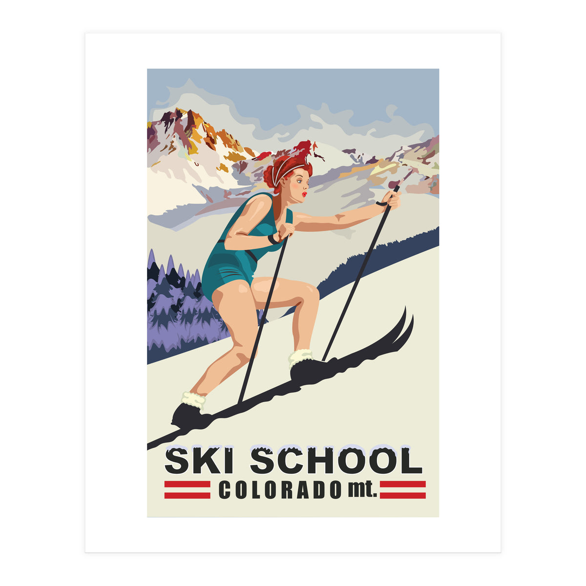 Ski School Colorado (Print Only)