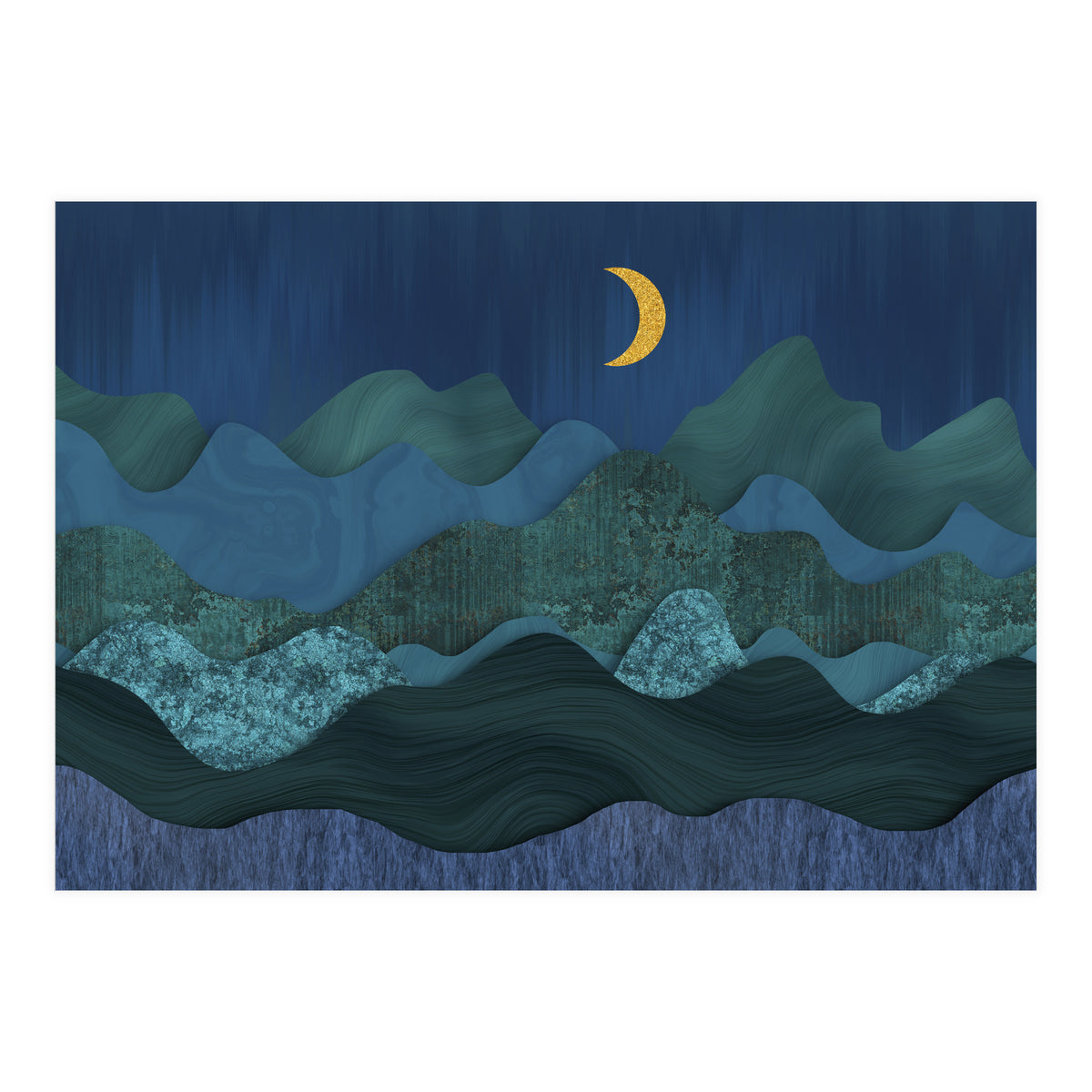 Abstract Landscape Moody Moonrise (Print Only)