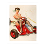 Pinup Sexy Girl On A Go Cart Car (Print Only) thumbnail
