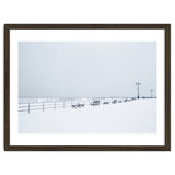 Benches along the pier on snow beach thumbnail