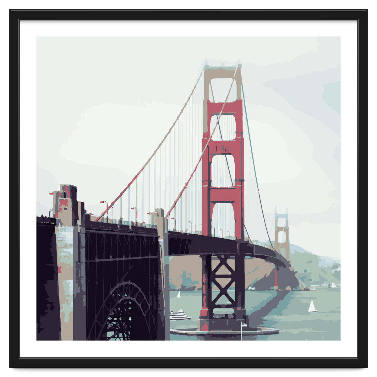 Golden Gate Watercolor Art