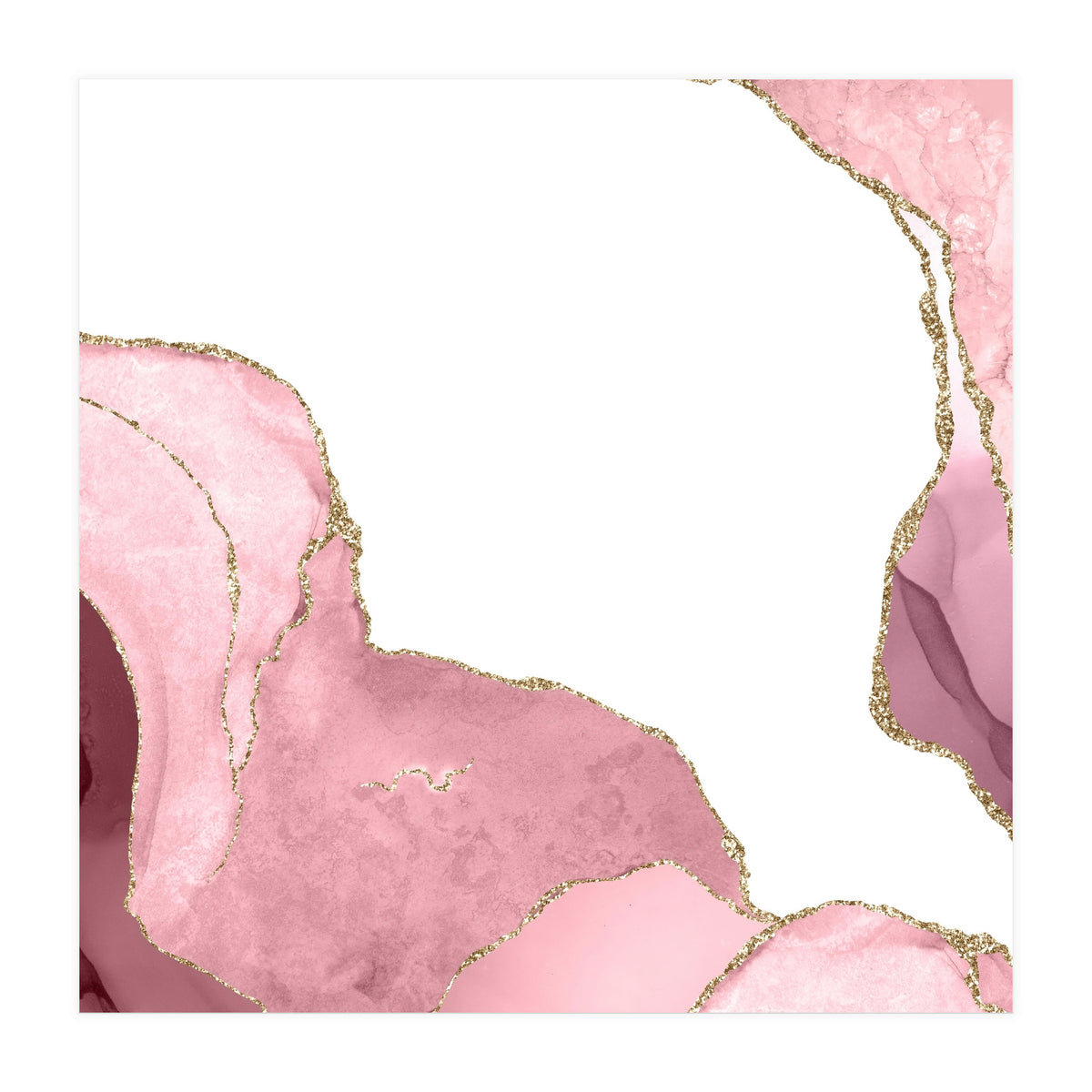 Blush & Gold Agate Texture 07  (Print Only)
