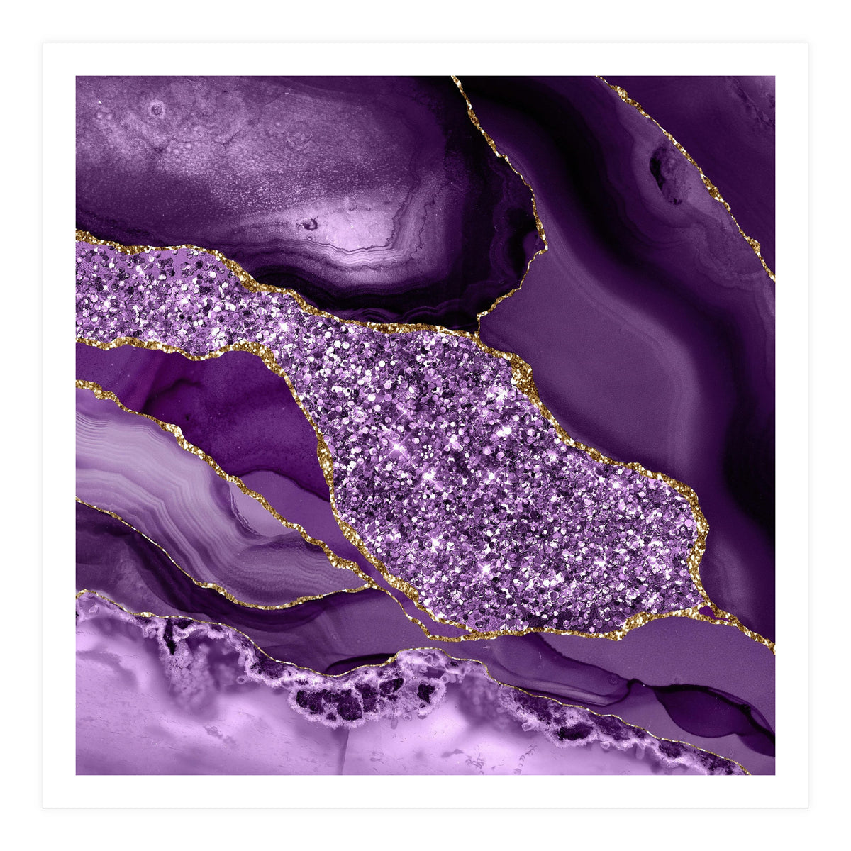 Agate Glitter Ocean Texture 03  (Print Only)