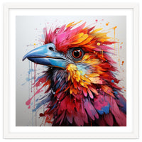 Vibrant Abstract Bird Portrait Watercolor Splash