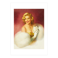 Smiling Lady In White Dress (Print Only)