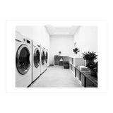 Minimalist Black and White Laundry Room Art, Washing Machine Photography (Print Only) thumbnail