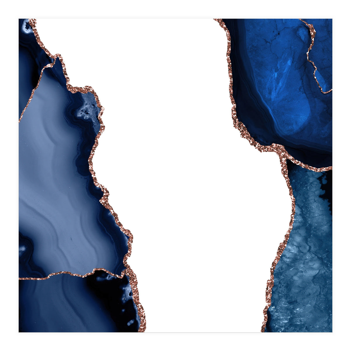 Navy & Rose Gold Agate Texture 29 (Print Only)