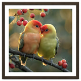 Two Lovebirds Sitting On A Branch thumbnail