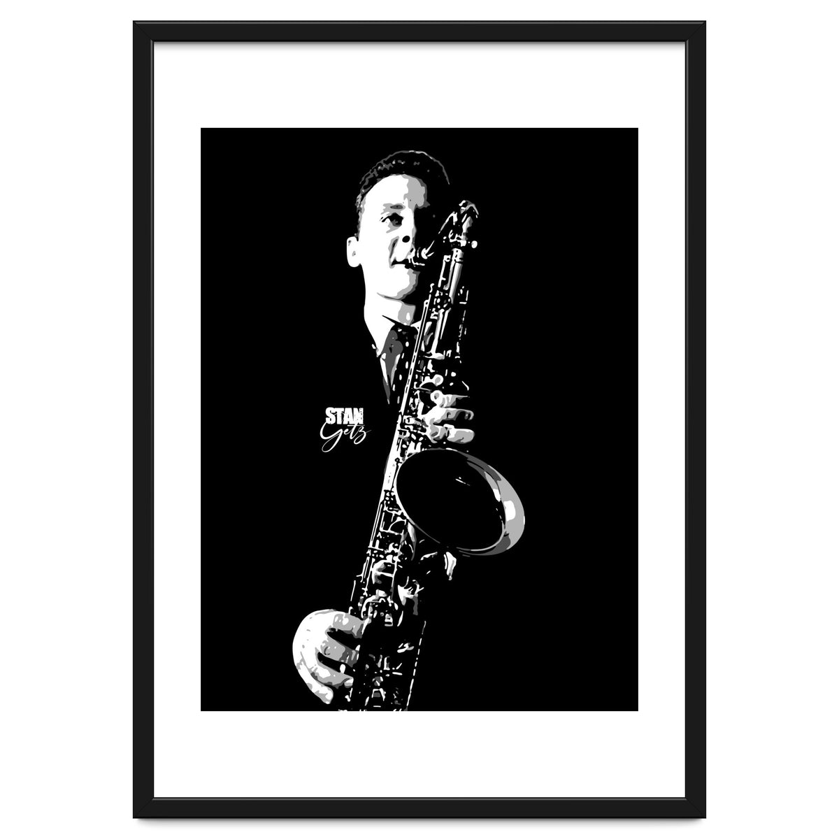 Stan Getz American Jazz Saxophonist in Grayscale