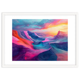 Vibrant Abstract Mountain Landscape at Sunset thumbnail