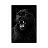 Black leopard with colorful eyes portrait (Print Only) thumbnail
