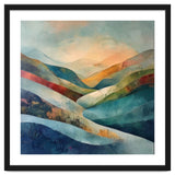 Abstract Mountain Landscape Painting with Textured Rolling Hills thumbnail