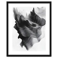 Abstract Black And White Wavy Lines Forming Organic Shapes