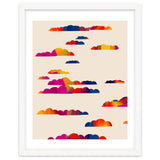 Totem Clouds, Colorful Sky Vibrant Eclectic Bohemian, Abstract Positivity Good Vibes Boho Contemporary Modern Painting thumbnail